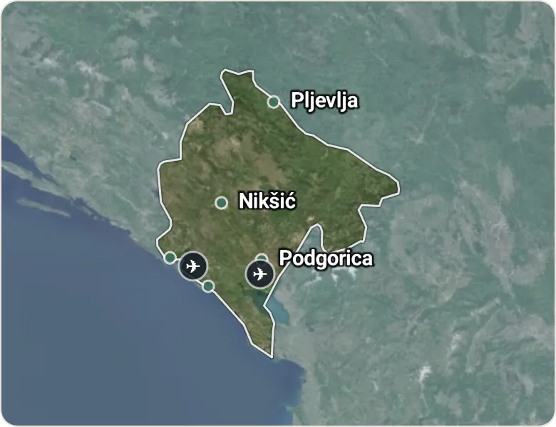 Map of Montenegro