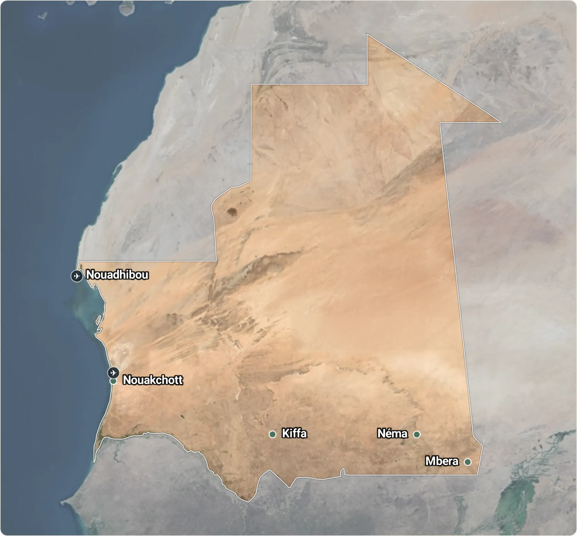Map of Mauritania