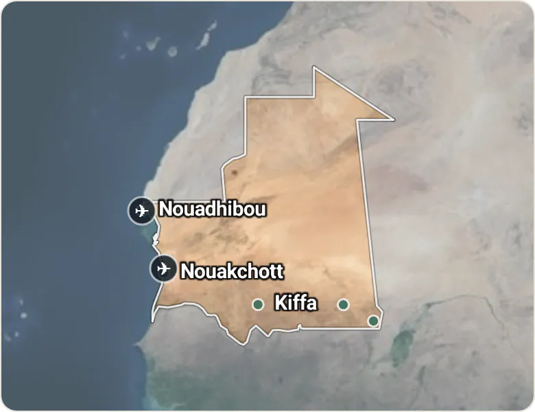 Map of Mauritania