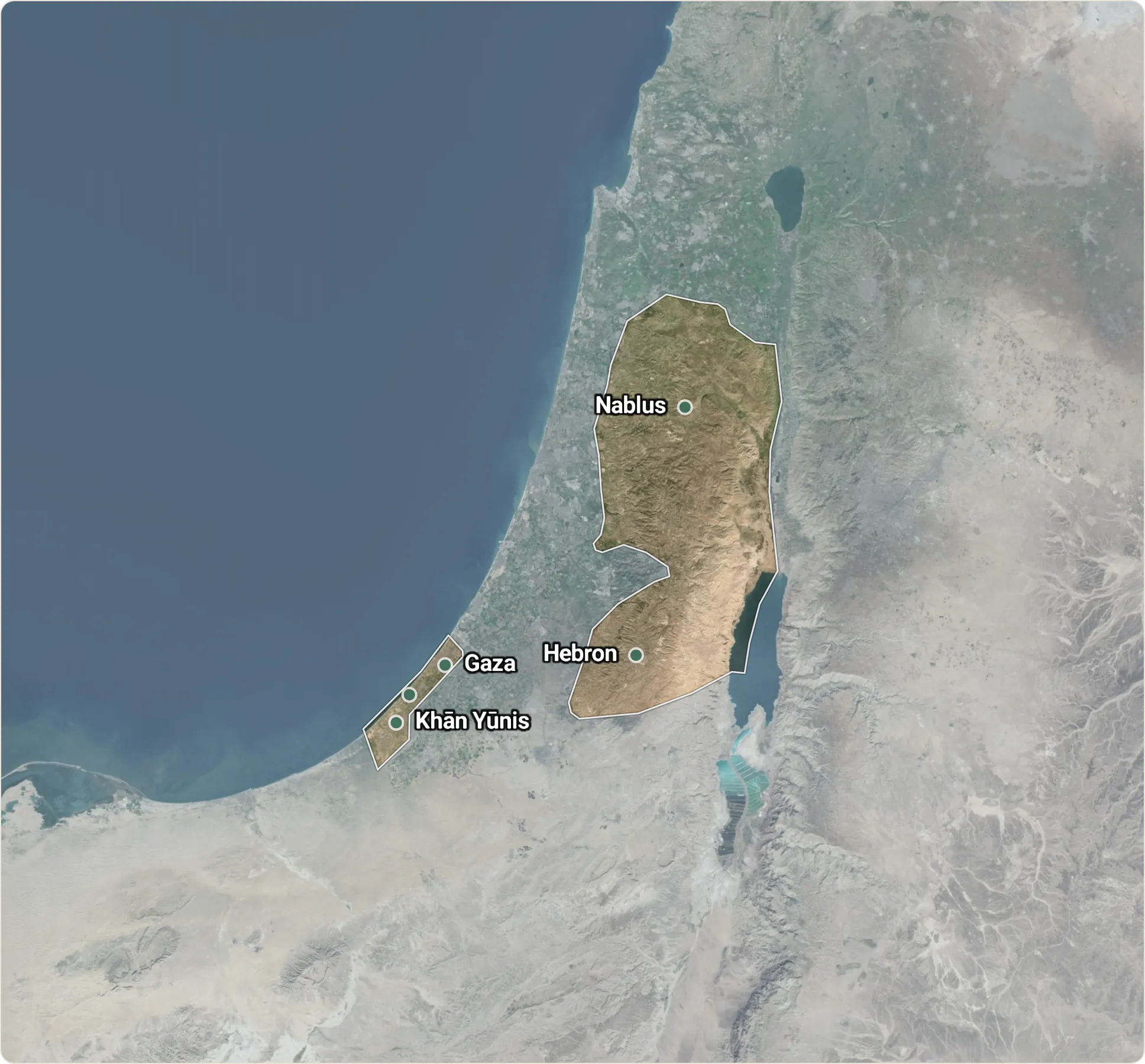 Map of Palestinian Territory