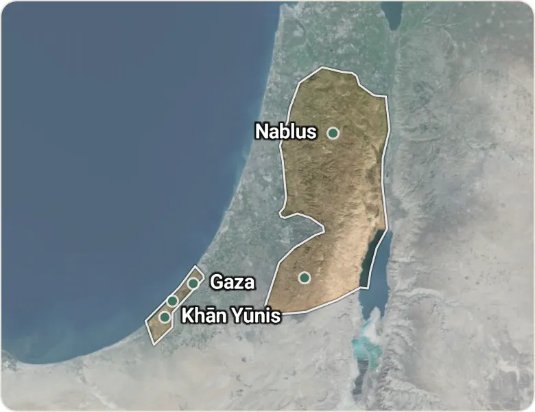 Map of Palestinian Territory