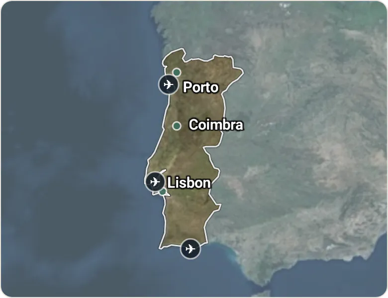 Map of Portugal