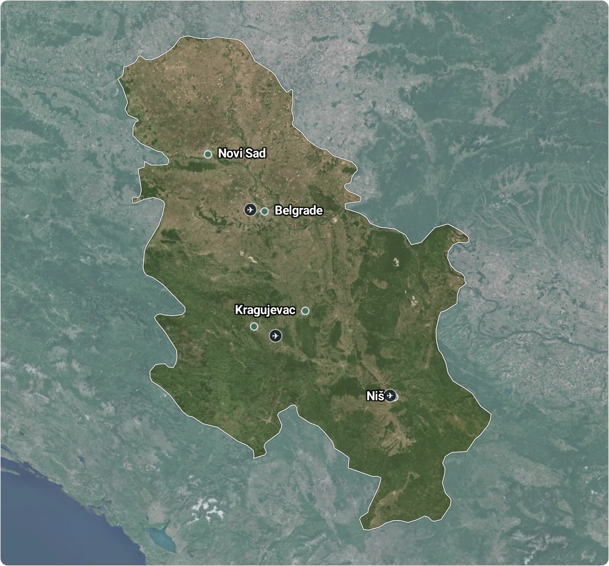 Map of Serbia
