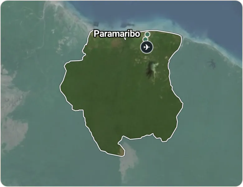 Map of Suriname