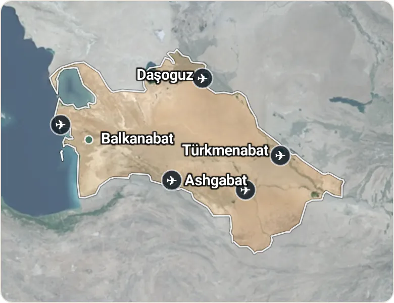 Map of Turkmenistan