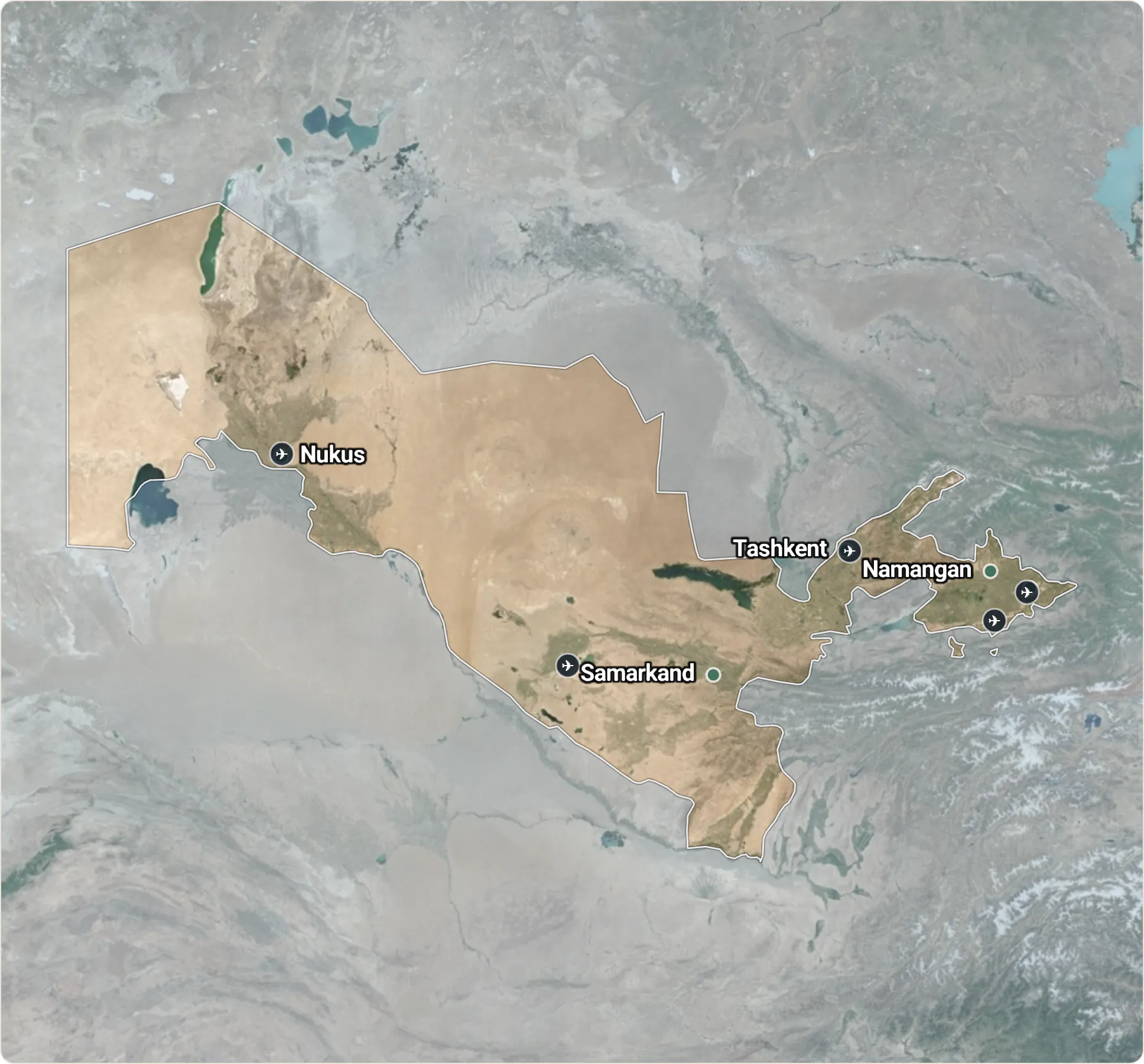 Map of Uzbekistan