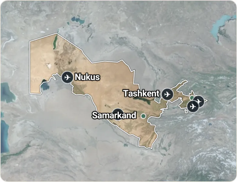 Map of Uzbekistan