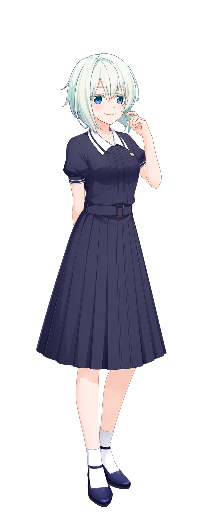 制服姿の真白 玲