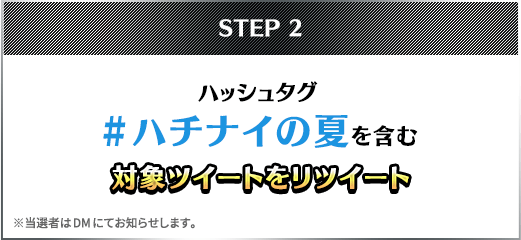 STEP2 「#ハチナイの夏」を含む対象ツイートをリツイート