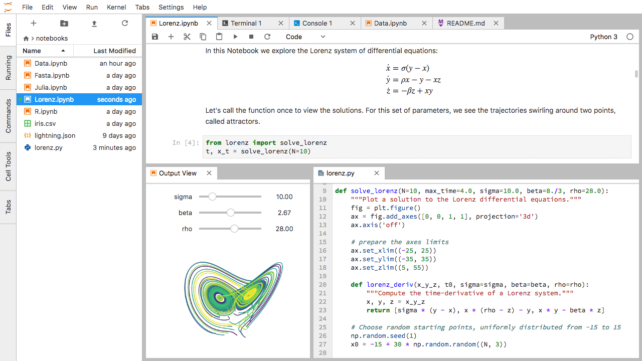 The JupyterLab interface