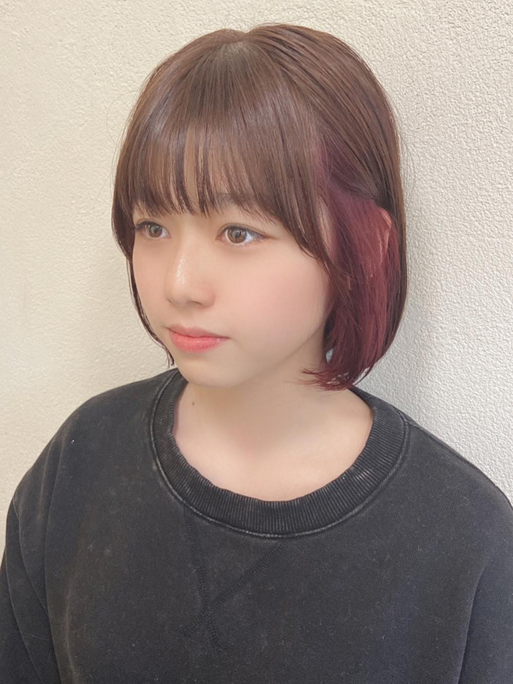 インナーカラーシンプルボブ Natsuyaのヘアスタイル ヘアログ