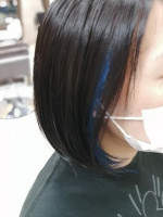 & again HAIR DESIGN 緑橋 ブルーインナーカラーボブ