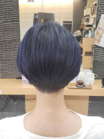 & again HAIR DESIGN 緑橋 ネイビーハンサムショートヘア