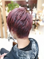 & again HAIR DESIGN 緑橋 赤髪ダブルカラーメンズカット