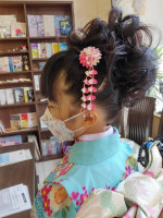 & again HAIR DESIGN 緑橋 七五三女の子かわいいふわふわヘアアレンジ着付け