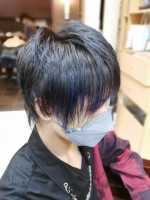 & again HAIR DESIGN 緑橋 ブルーブラックメンズショートヘア