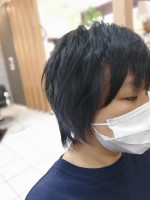 & again HAIR DESIGN 緑橋 サイドブルーインナーカラーベースグレー