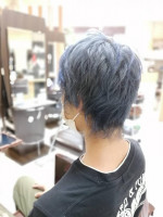 & again HAIR DESIGN 緑橋 メンズブルー系ダブルカラー