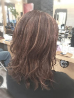 & again HAIR DESIGN 緑橋 お客様ヘア外国人風アッシュ系ハイライトスタイル