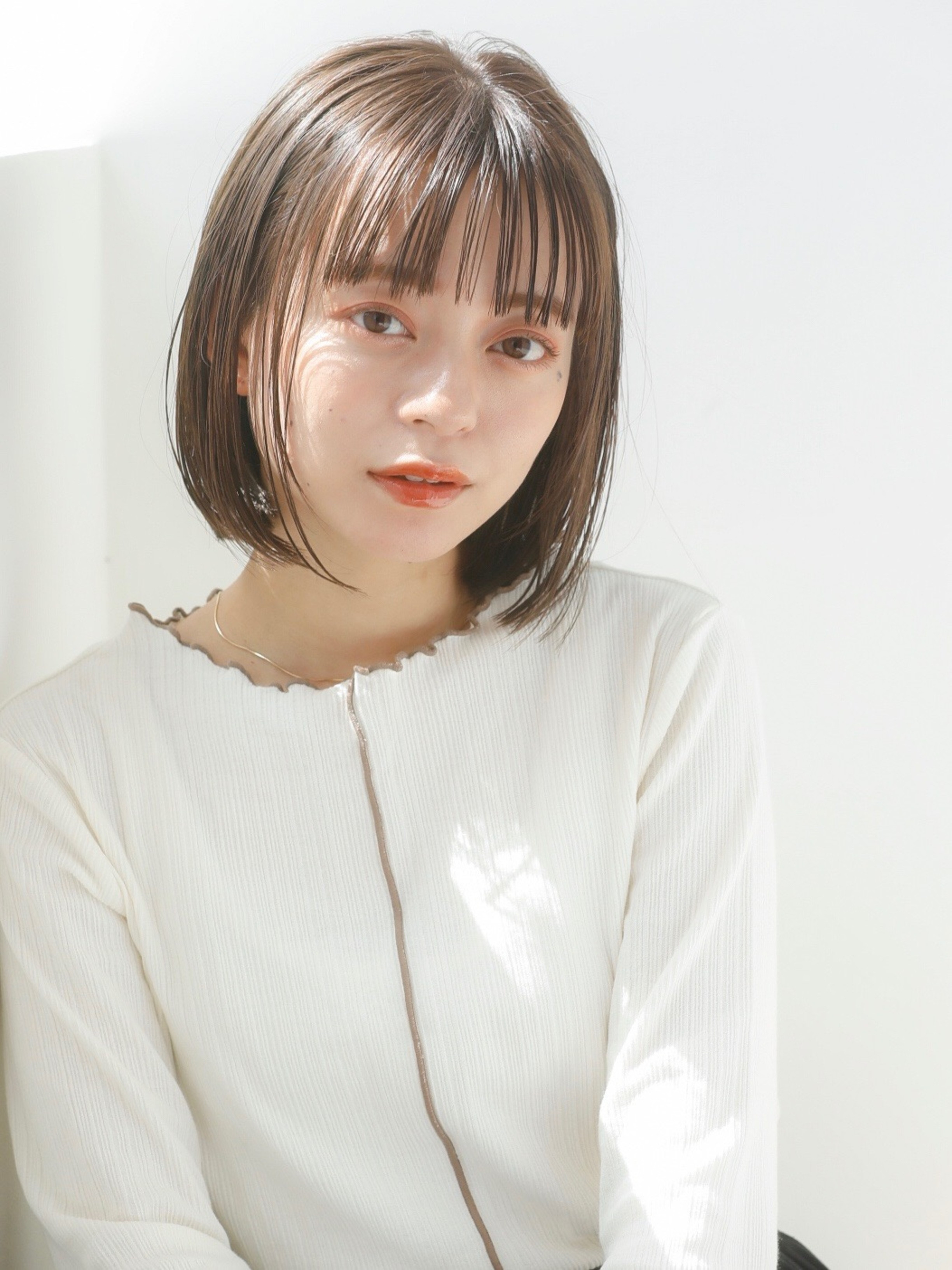 シースルーバング ぱっつんボブ No Clanのヘアスタイル ヘアログ