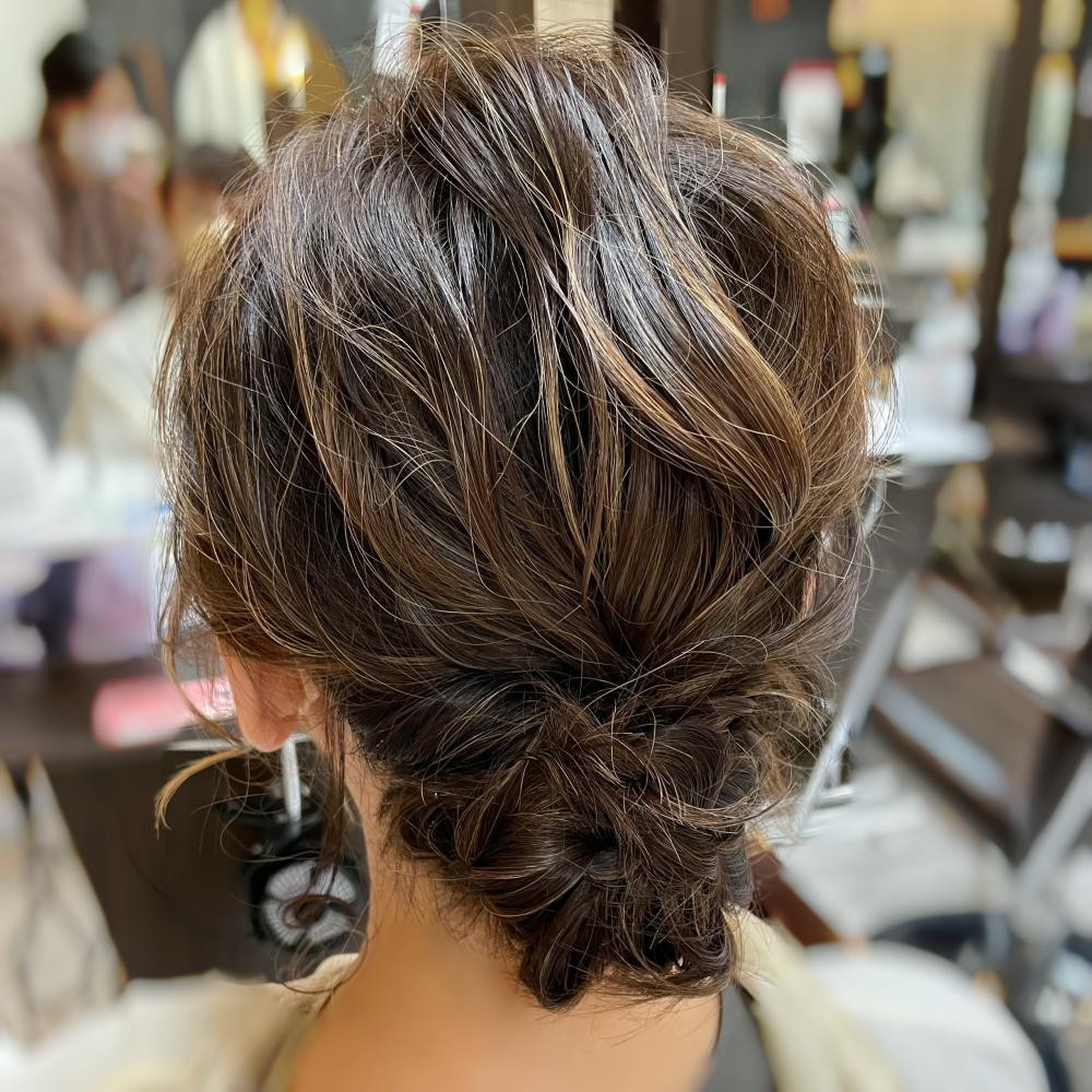 結婚式ヘアアレンジ ゆるふわお団子 Again Hair Design 緑橋のヘアスタイル ヘアログ