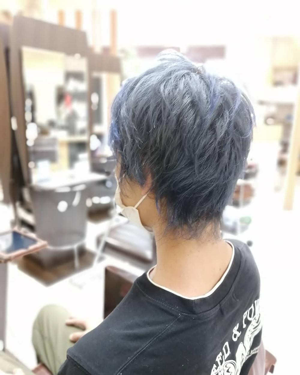 メンズブルー系ダブルカラー No Again Hair Design 緑橋のヘアスタイル ヘアログ