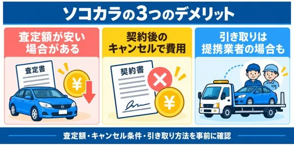 ソコカラ　3つのデメリット　図解