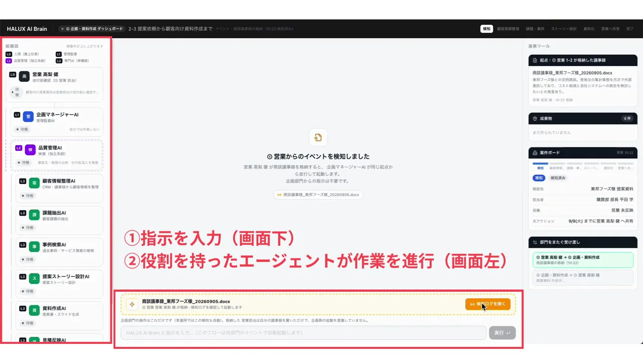 提案依頼〜顧客向け資料作成のデモ