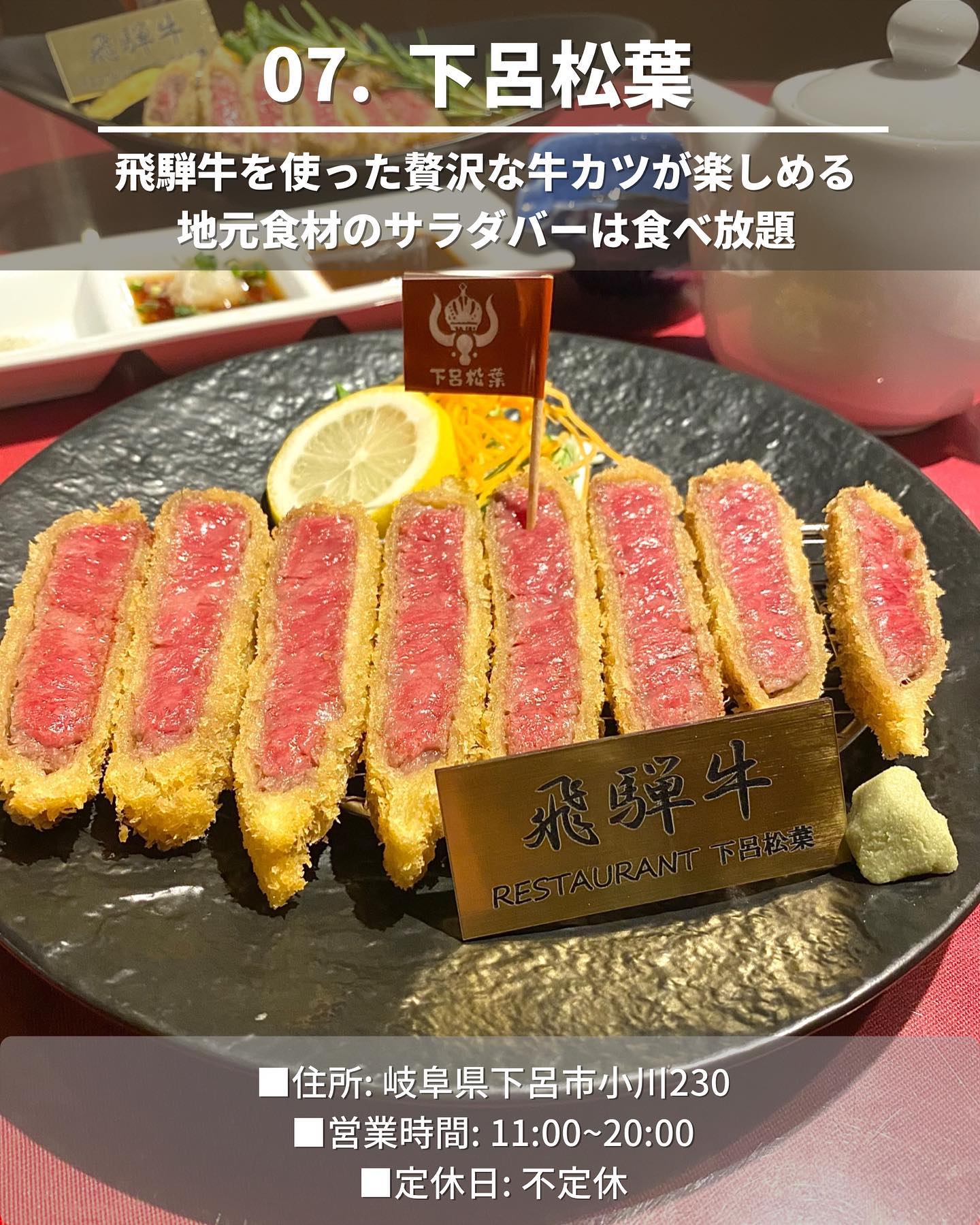 飛騨牛レストラン下呂松葉