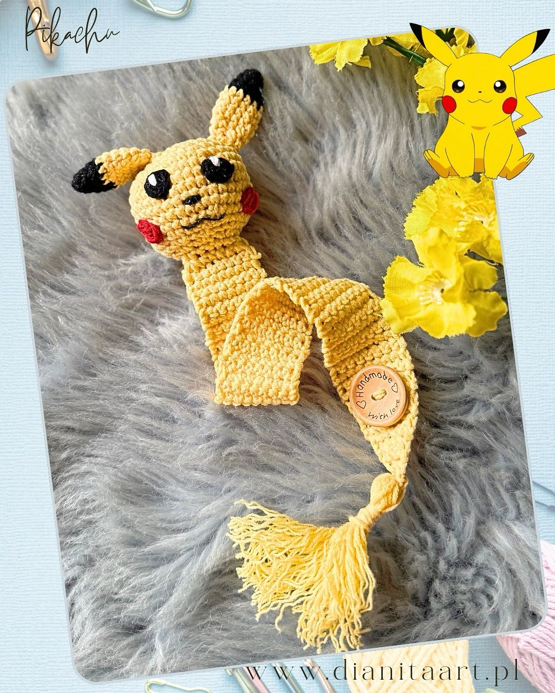 Zakładka szydełkowa – Pikachu 