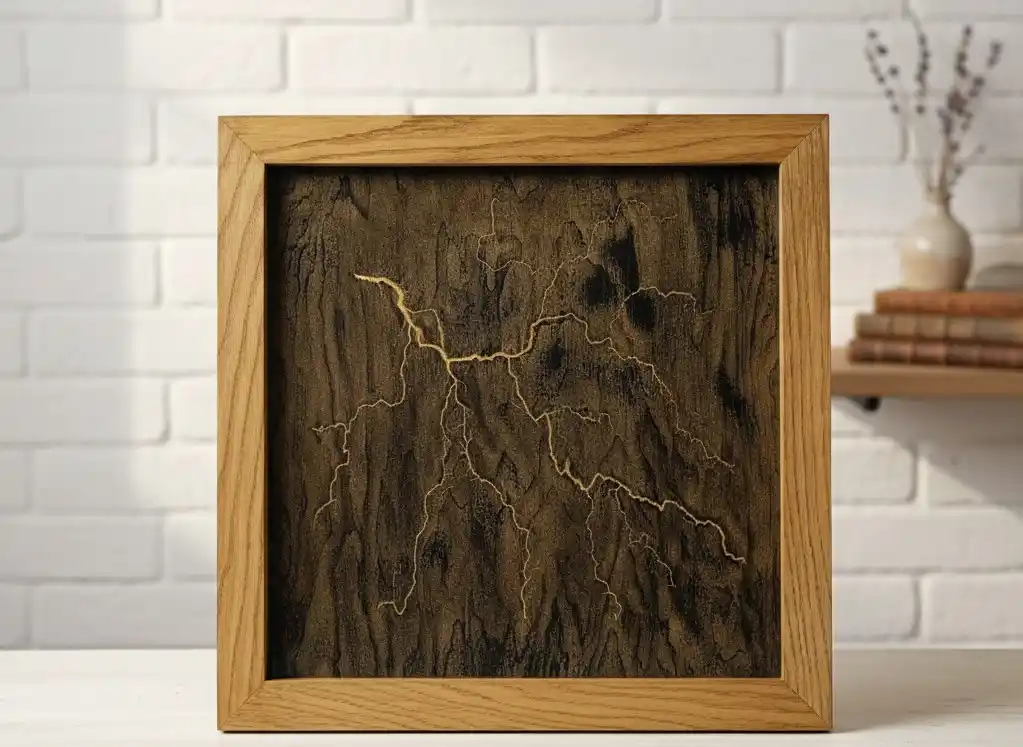 Obraz Drewno i Żywica 50x50cm Figury Lichtenberga