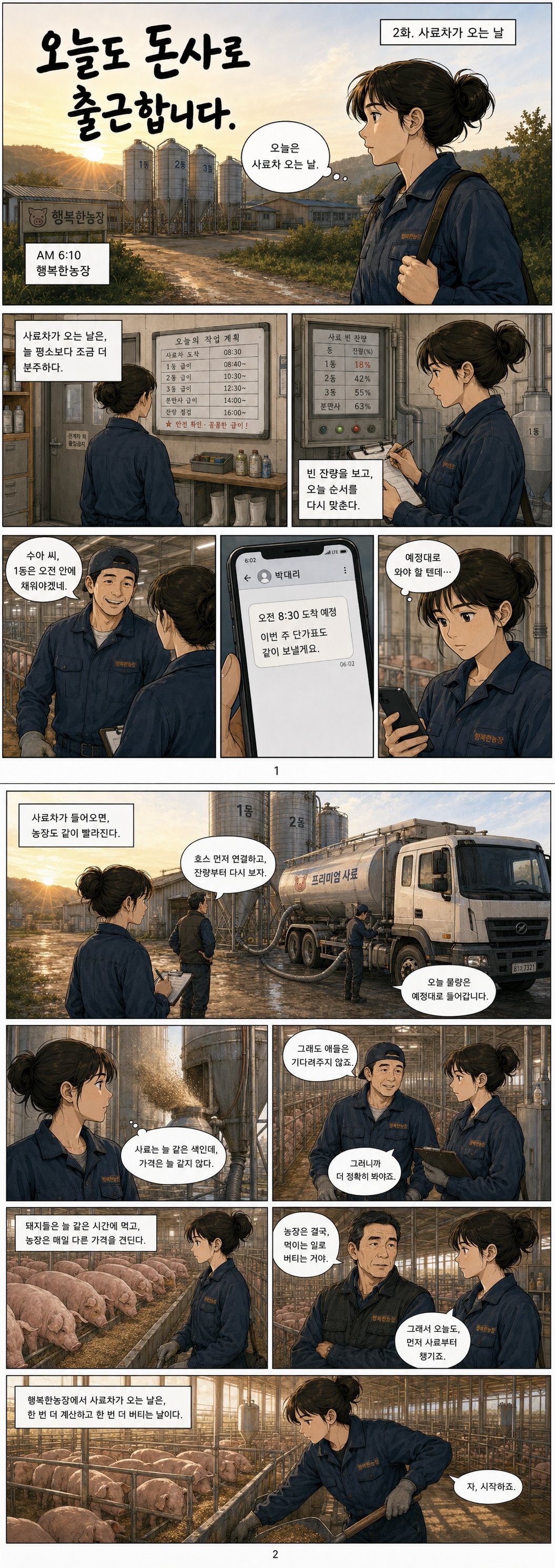 오늘도 돈사로 출근합니다. 2화 - 사료차가 오는 날