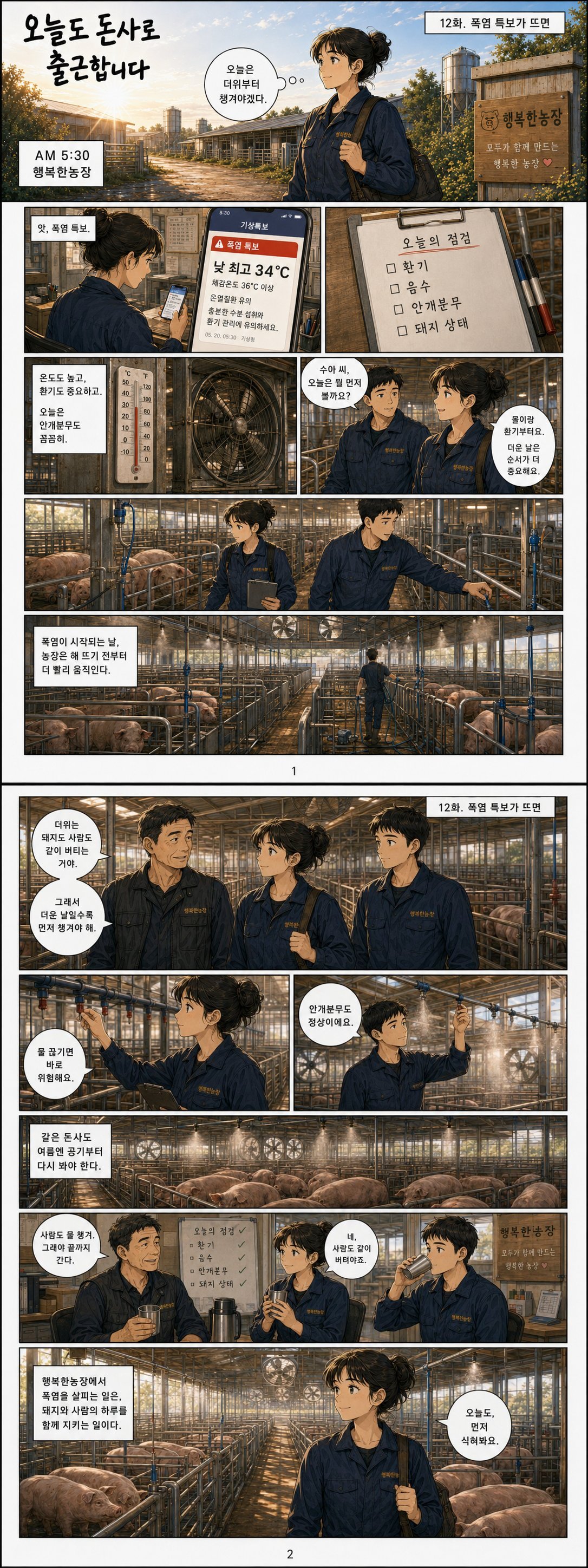 오늘도 돈사로 출근합니다 12화. 폭염 특보가 뜨면
