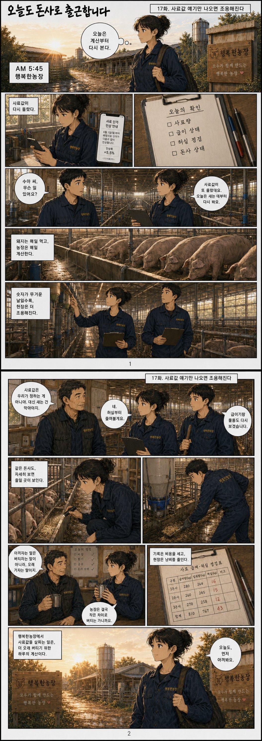 오늘도 돈사로 출근합니다 17화 - 사료값 얘기만 나오면 조용해진다