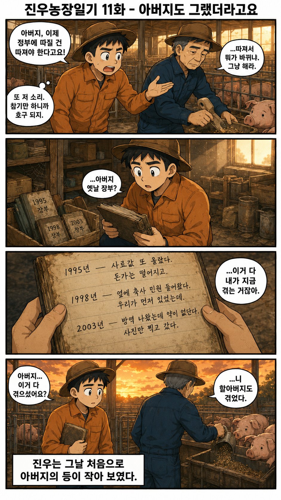 진우농장일기 11화 - 아버지도 그랬더라고요