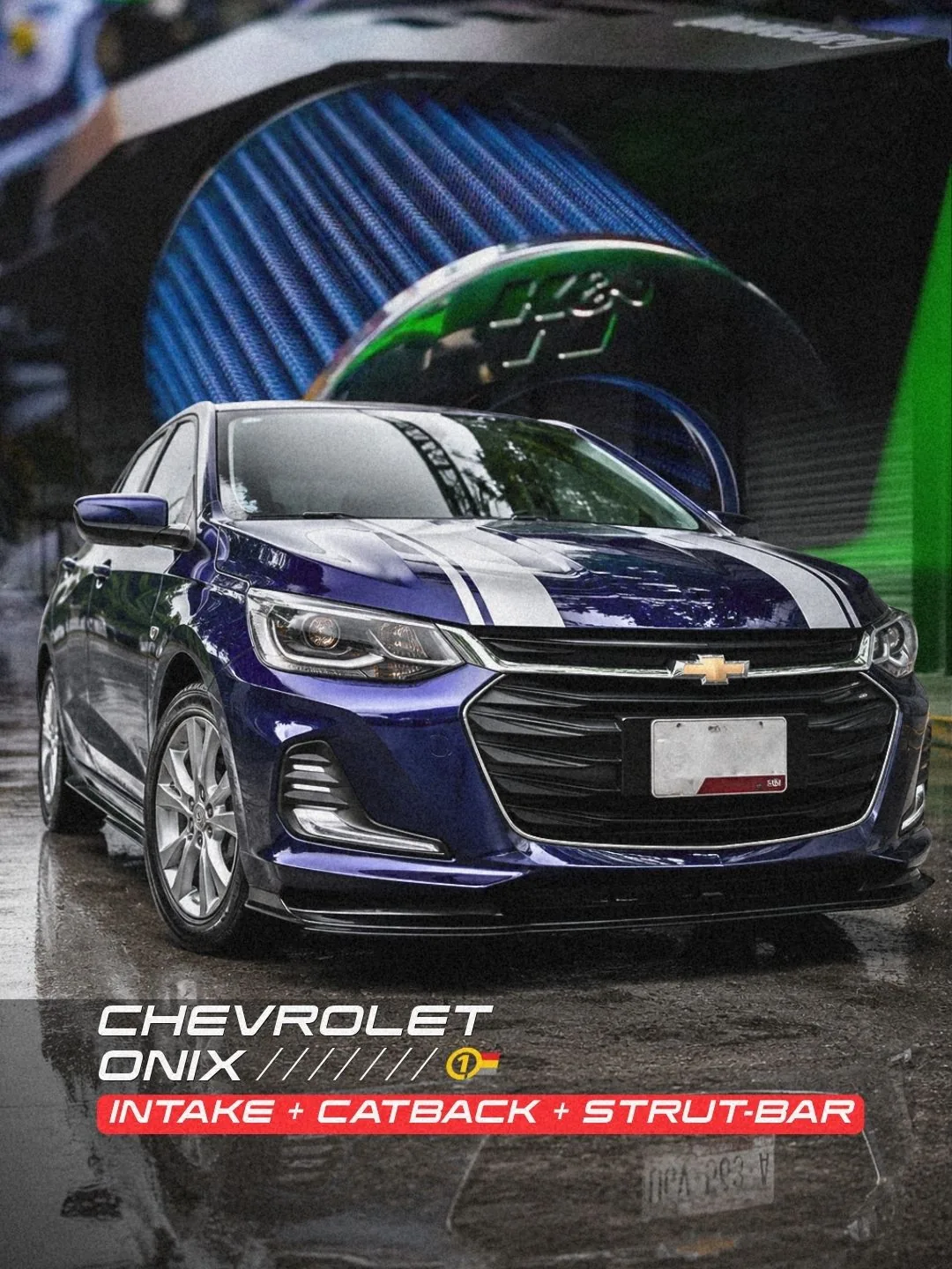 Barra strut de refuerzo de chasis instalada en Chevrolet Onix