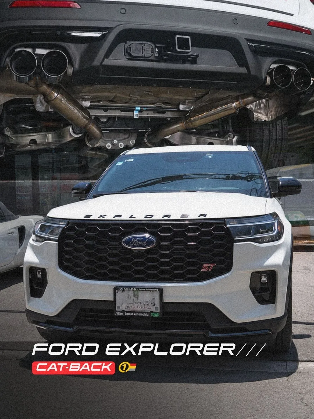 Sistema catback de acero inoxidable instalado en Ford Explorer ST