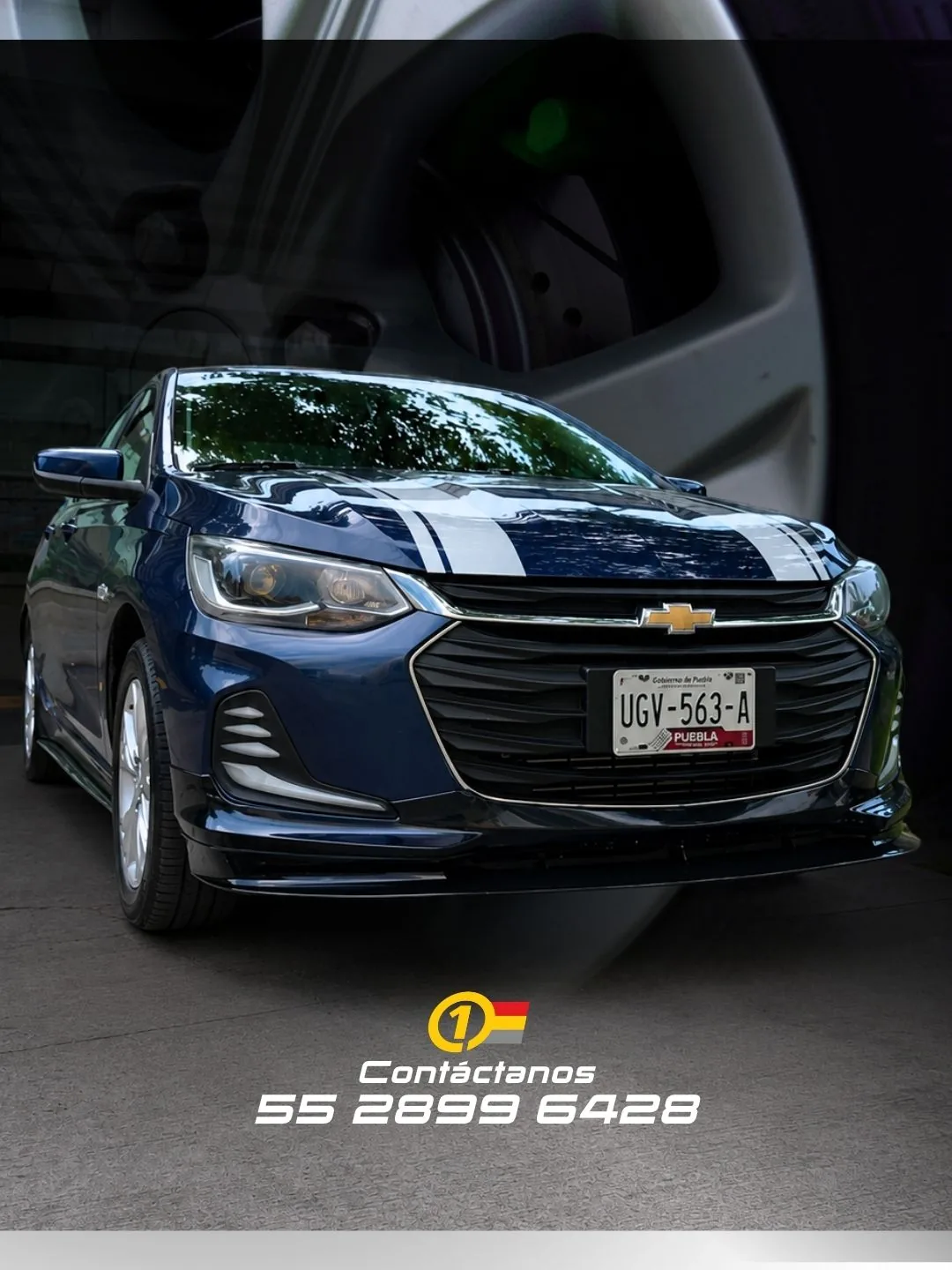 Calipers pintados en verde de alta temperatura sobre Chevrolet Onix