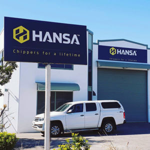 HANSA branding on building