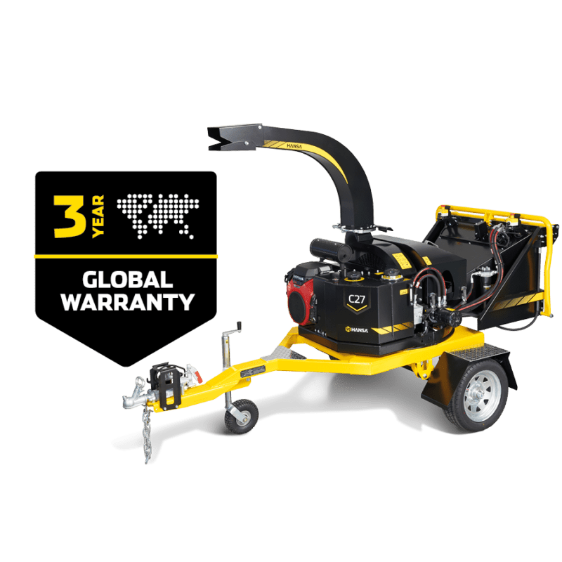 C27 commercial wood chipper with 3 year warranty