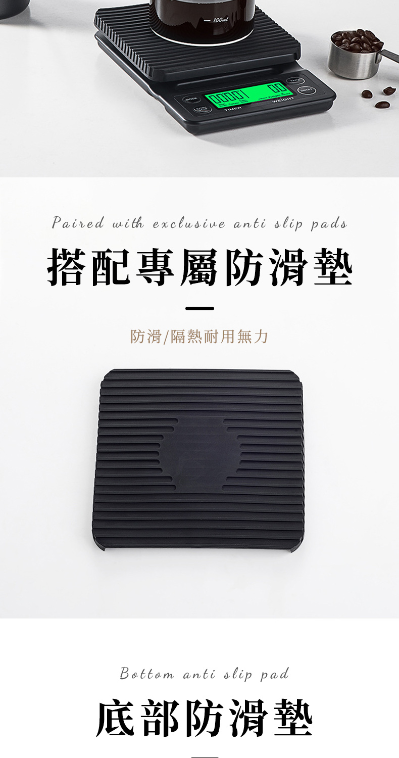 -WEIGHTPaired with exclusive anti slip pads搭配專屬防滑墊防滑/隔熱耐用無力 anti slip pad底部防滑墊