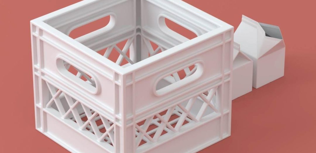 3D Milk Carton Crate Model The Happy Toolbox