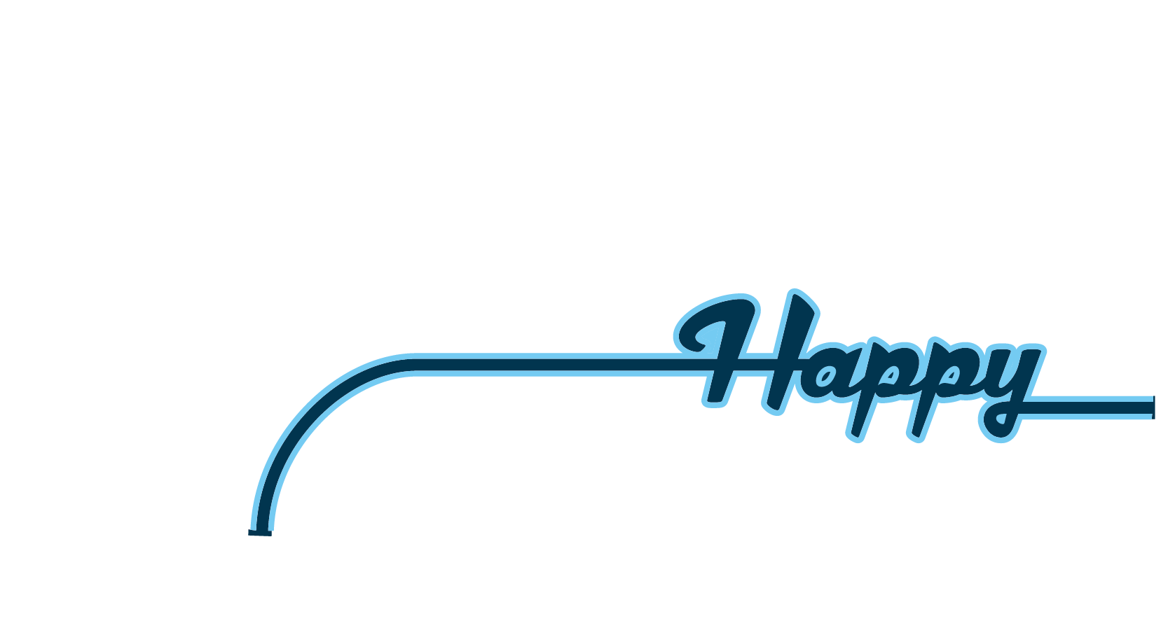 illustration of the happy camper logo