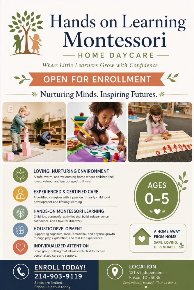 Hands-On Learning Montessori Home Daycare