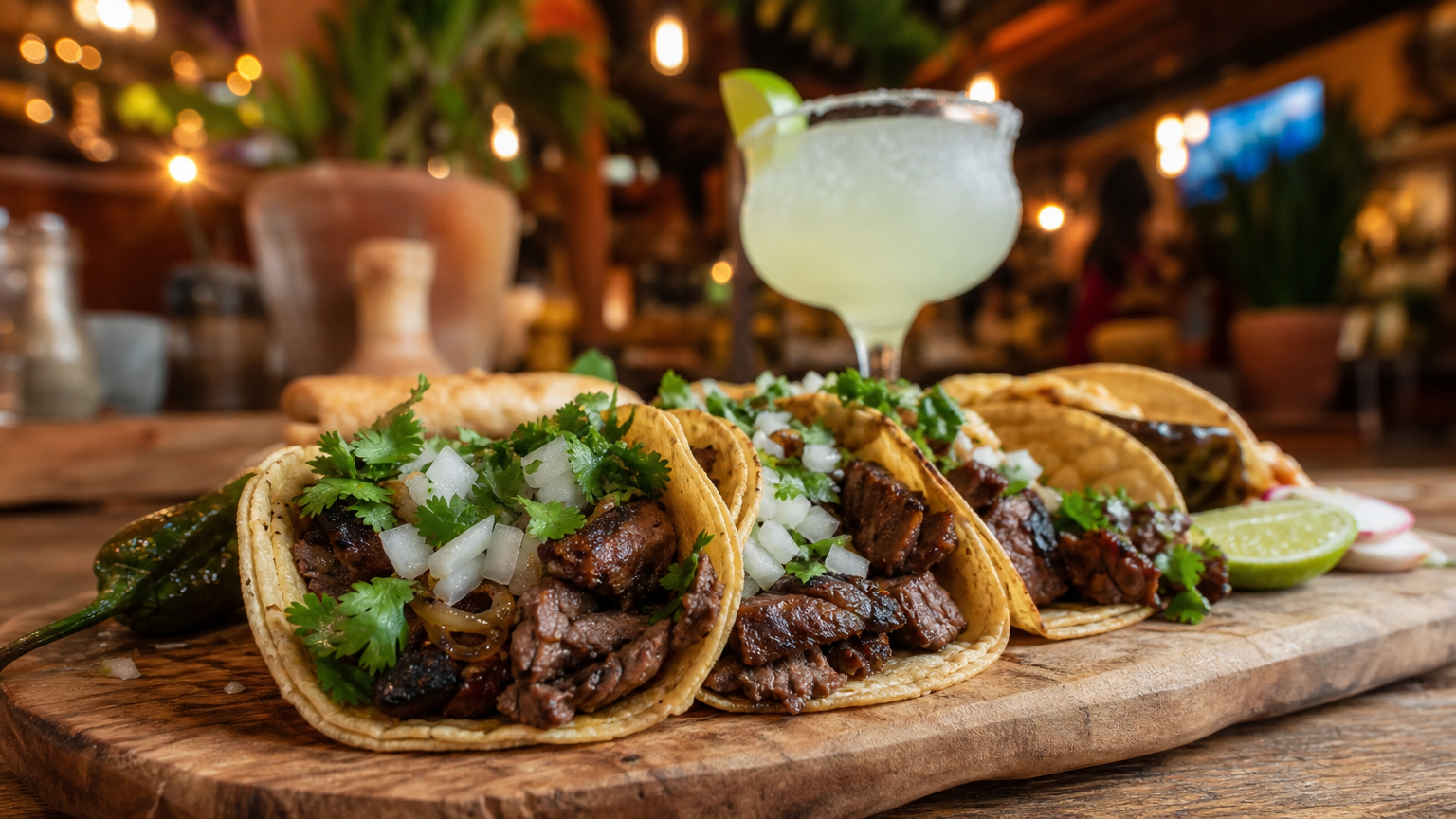 Fresh tacos made to order in the kitchen