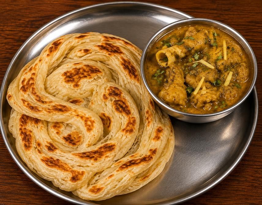 Parotta with Mutton Paya
