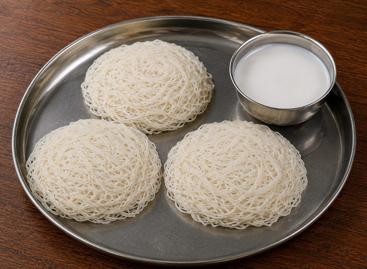 Idiyappam with Coconut Milk