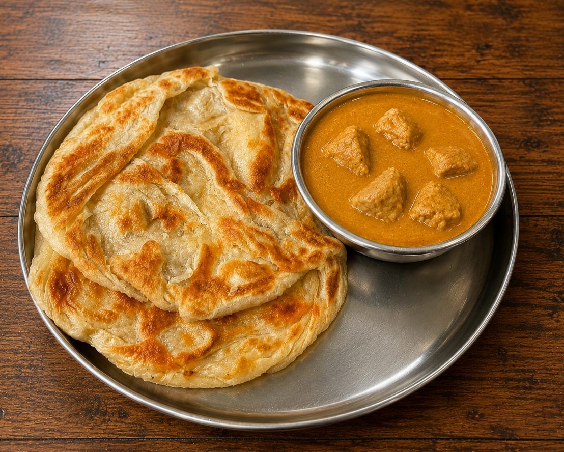 Parotta with Chicken Salna (2 Pc)
