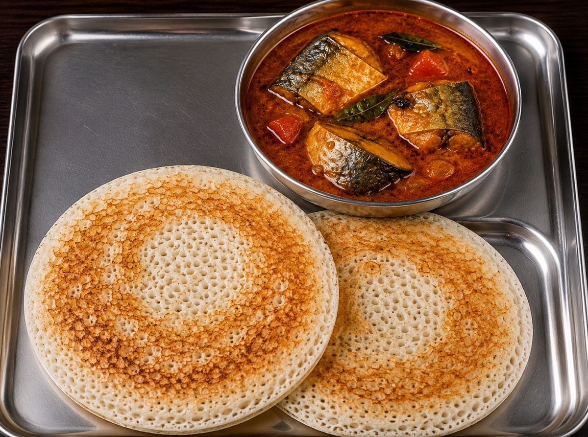 Kal Dosa (2) with Fish Curry