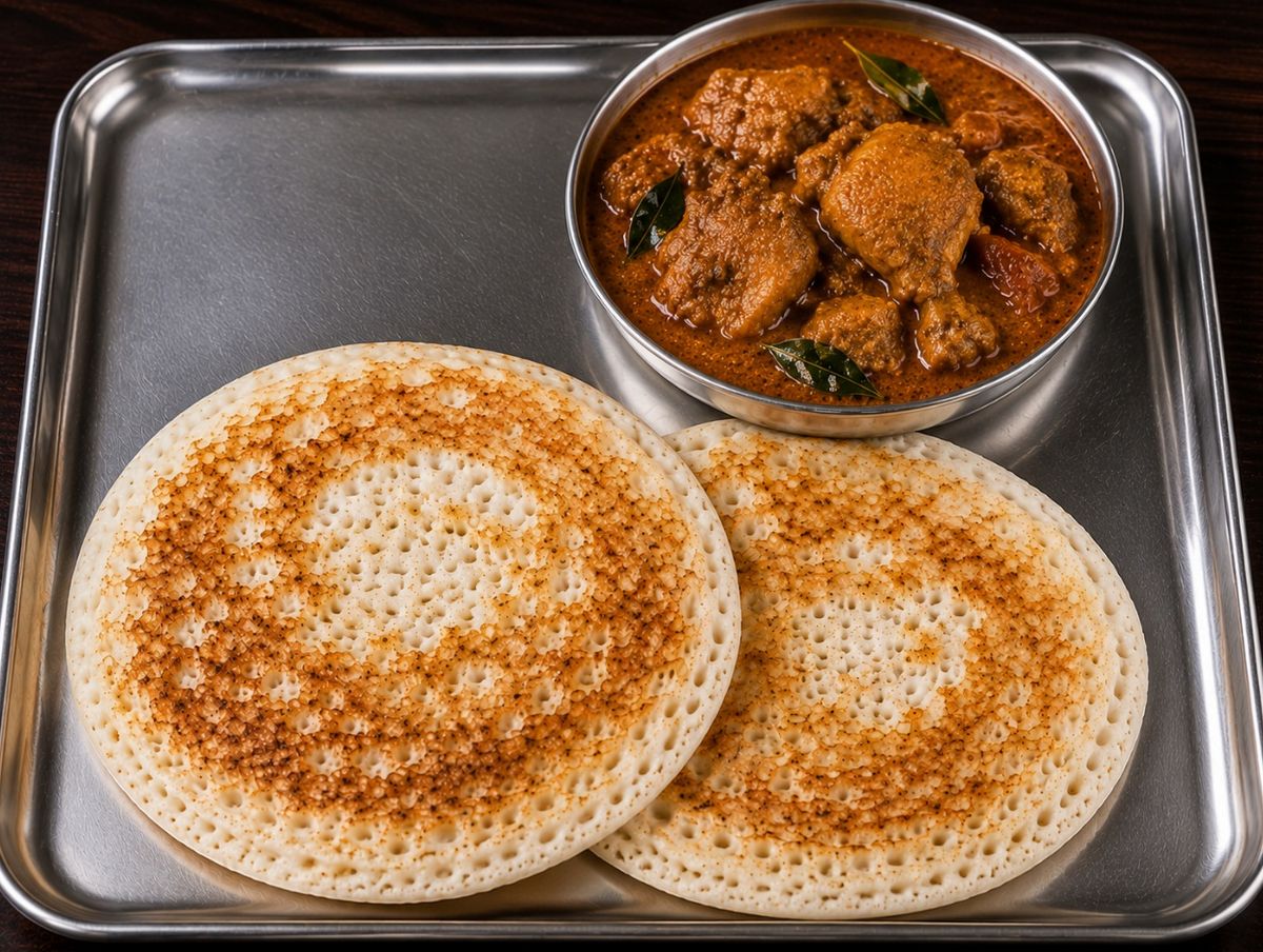 Kal Dosa with Chicken Curry